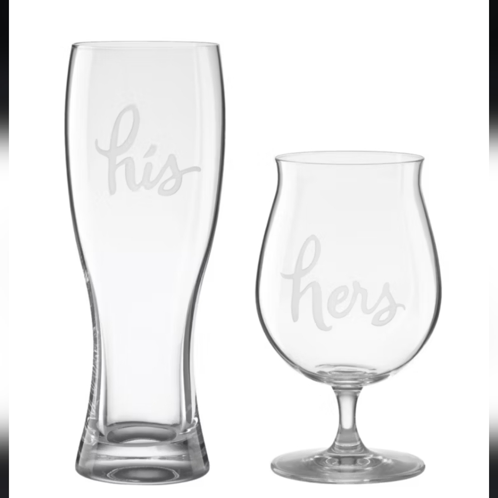 Kate Spade His and Hers Glass Set